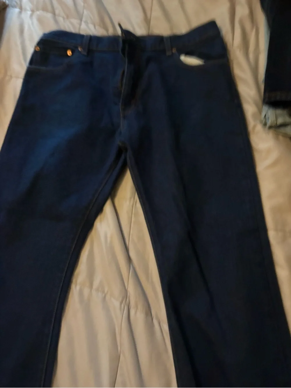 Levi's Dark Blue Denim Jeans with Contrast Stitching